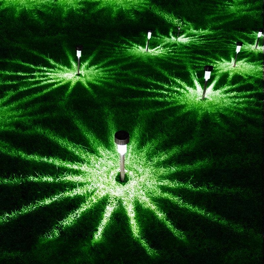 Luminária Para Jardim de Led Way Prata Led com Painel Solar