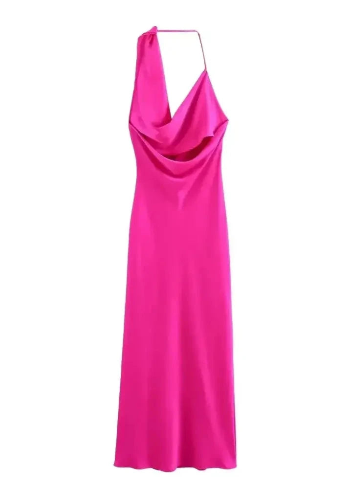 Vestido Longo Cetim Jade