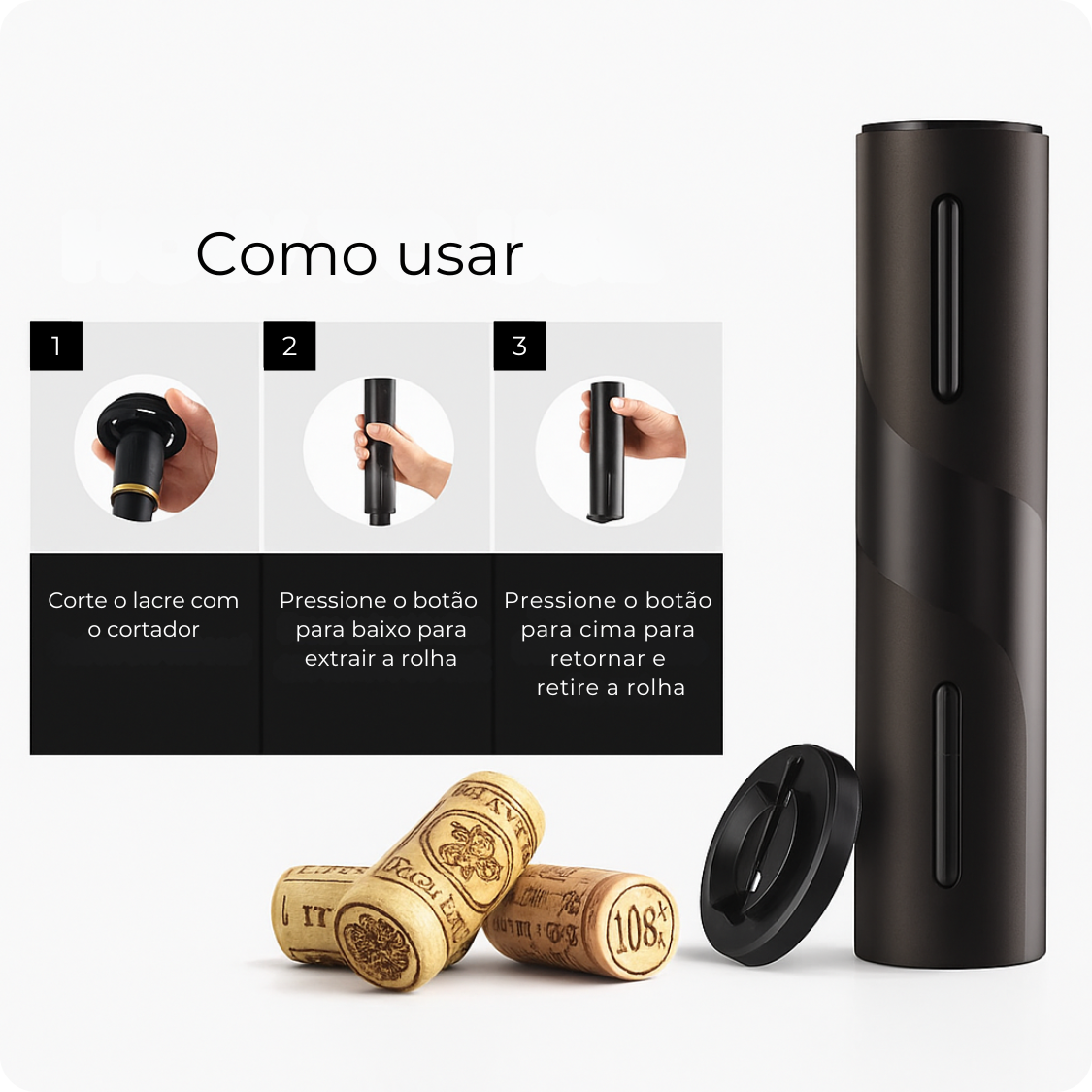 Kit Saca Rolhas EasyPro Elétrico