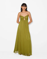 Vestido de Festa Longo Verde Oliva Madre