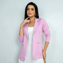 Blazer Alongado Feminino Lilás / P Blazer Alfaiataria Feminino