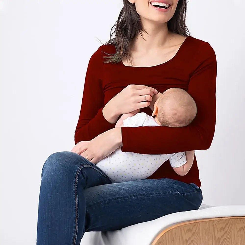Blusa Amamentação Vinho / P Blusa Amamentação