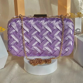 Bolsa Clutch Festa Cetim Trançado Roxo Bolsa Clutch Festa Cetim Trançado