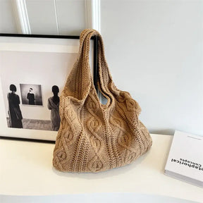 Bolsa de Crochê Cáqui Bolsa de Crochê