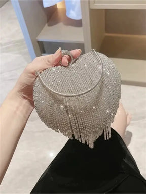 Bolsa de Festa Clutch Coração Strass Bolsa de Festa Clutch Coração Strass
