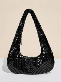 Bolsa Feminina Brilho Shimmer Preta