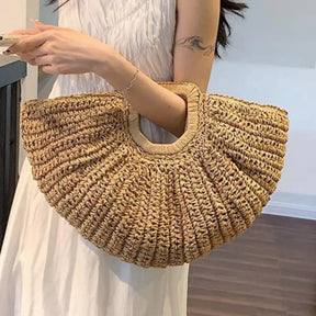 Bolsa Feminina De Palha Weave