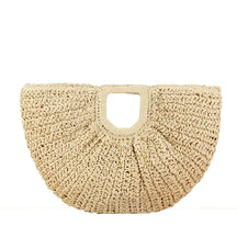 Bolsa Feminina De Palha Weave Bege