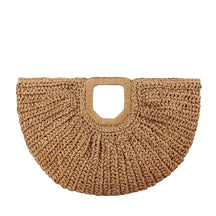 Bolsa Feminina De Palha Weave Caramelo