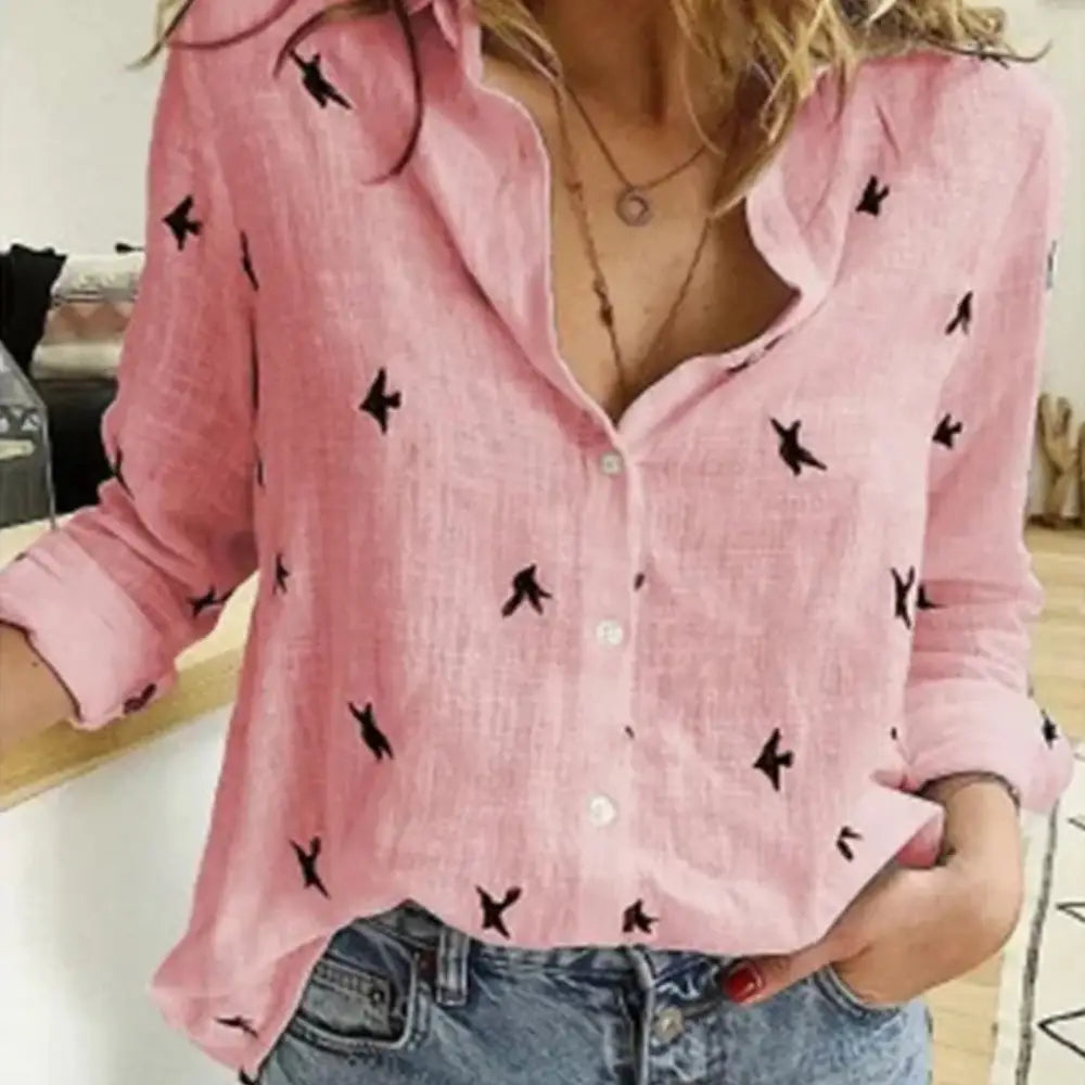 Camisa Feminina Linho Aviary Rosa / P