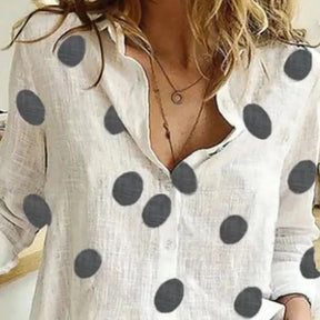 Camisa Feminina Linho Polka