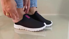 Kit 2 Pares Tênis Calce Fácil Feminino Ortopédico Kit 2 Pares Tênis Calce Fácil