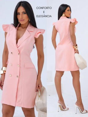 Vestido Blazer Midi em Alfaiataria Rosa Salmão / M 40/42 Vestido Blazer Midi