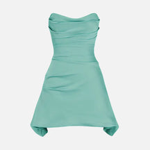Vestido Curto Tomara que Caia em Cetim Feranda Verde / PP Vestido Curto Tomara que Caia em Cetim Feranda