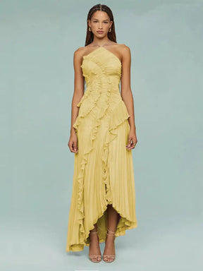 Vestido de Festa Longo em Camadas Monalisa Amarelo / P Vestido de Festa Longo em Camadas Monalisa