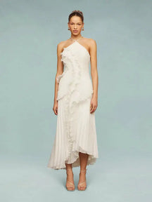 Vestido de Festa Longo em Camadas Monalisa Branco / P Vestido de Festa Longo em Camadas Monalisa
