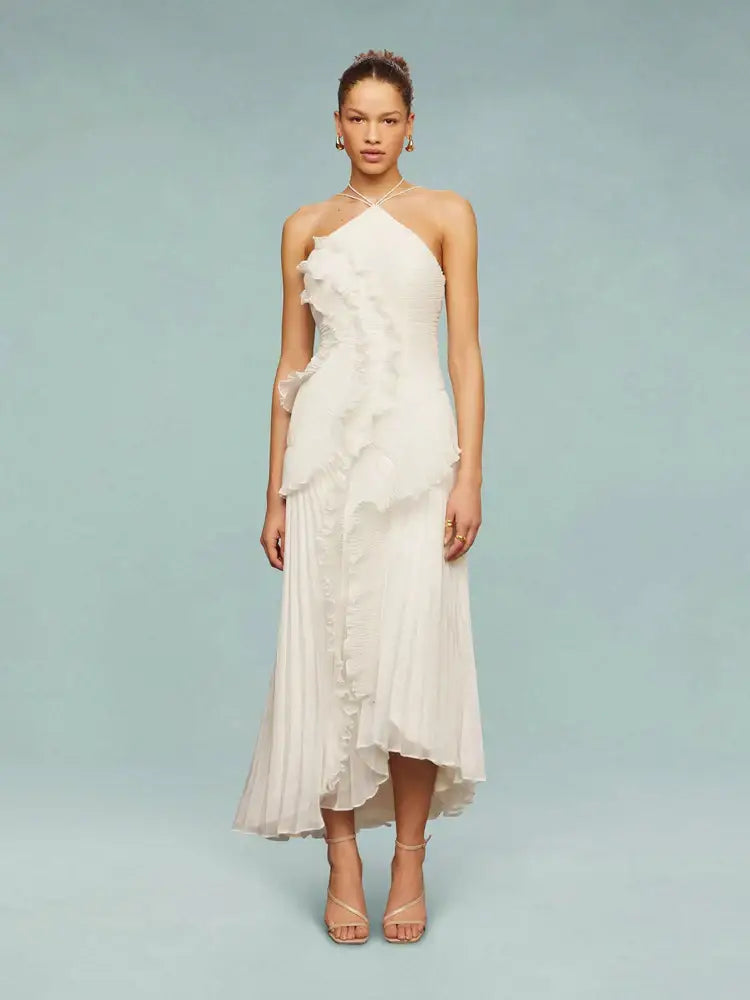 Vestido de Festa Longo em Camadas Monalisa Branco / P Vestido de Festa Longo em Camadas Monalisa