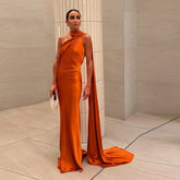Vestido de Festa Longo Raybon Laranja / P Vestido de Festa Longo Raybon