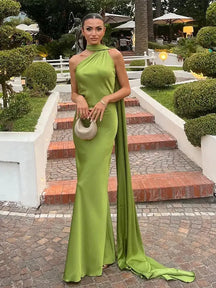 Vestido de Festa Longo Raybon Verde / P Vestido de Festa Longo Raybon