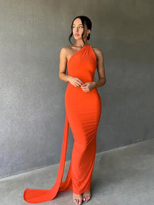 Vestido de Festa Longo Rebeca Laranja / PP Vestido de Festa Longo Rebeca
