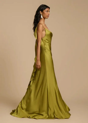 Vestido de Festa Longo Verde Oliva Dupes Vestido de Festa Longo Verde Oliva Dupes