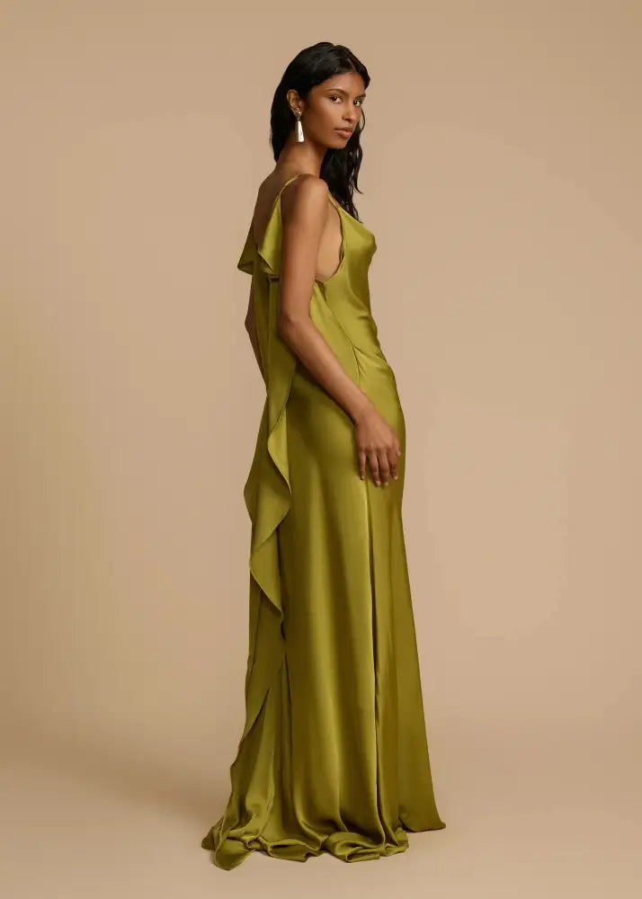 Vestido de Festa Longo Verde Oliva Dupes Vestido de Festa Longo Verde Oliva Dupes