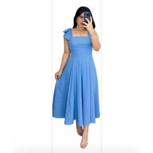 Vestido de Linho Midi Santé Azul Claro / P (36-38) Vestido de Linho Midi
