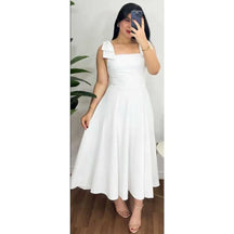 Vestido de Linho Midi Santé Branco / P (36-38) Vestido de Linho Midi