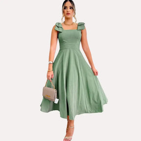 Vestido de Linho Midi Santé Verde Menta / P (36-38) Vestido de Linho Midi