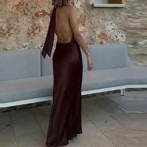 Vestido Longo Cetim Fênix