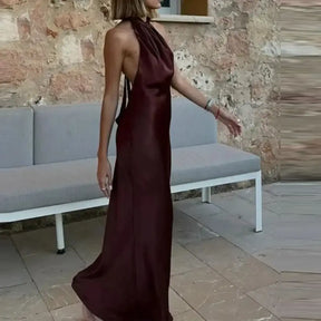 Vestido Longo Cetim Fênix