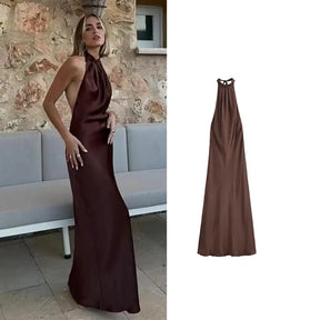 Vestido Longo Cetim Fênix