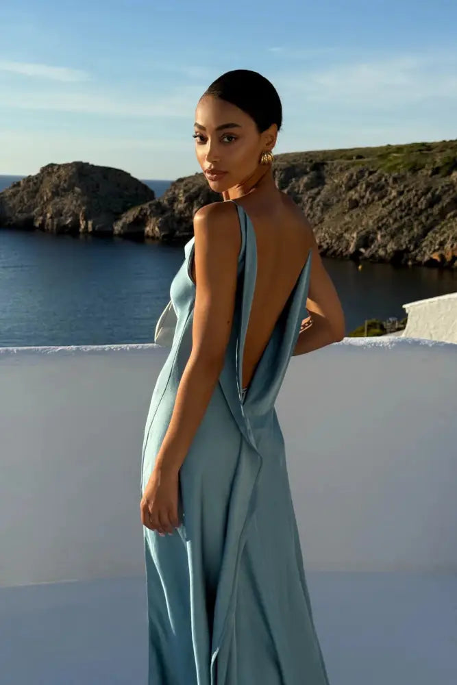 Vestido Longo Fluido Marina Vestido Longo Fluido Marina